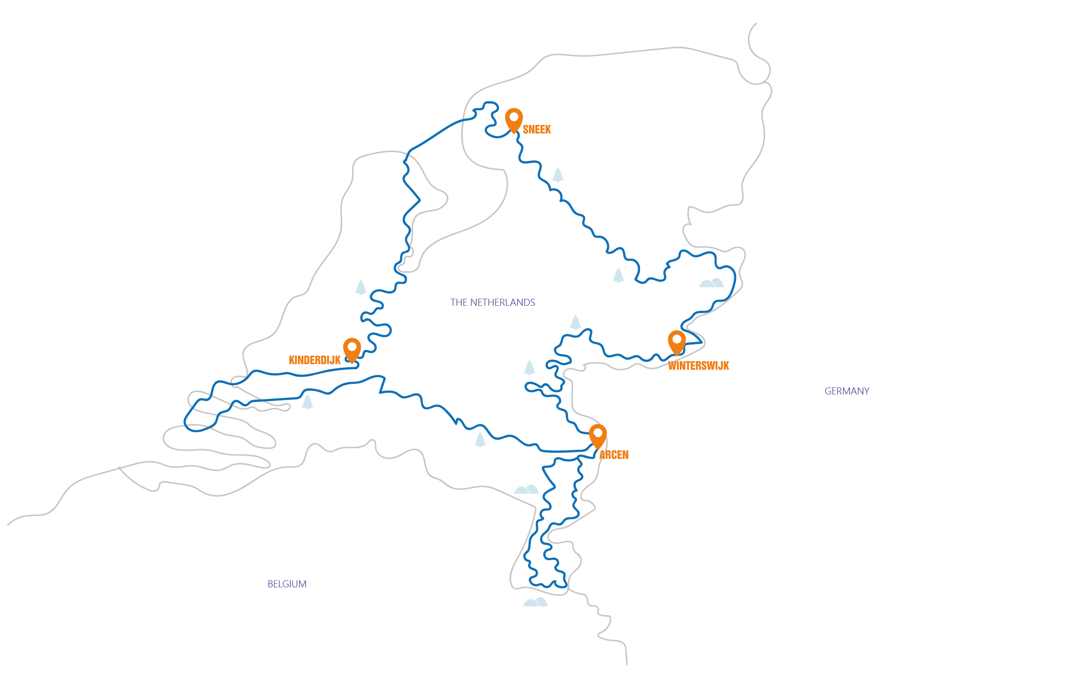 Nederland - Roadtrip: The Netherlands Routekaart 